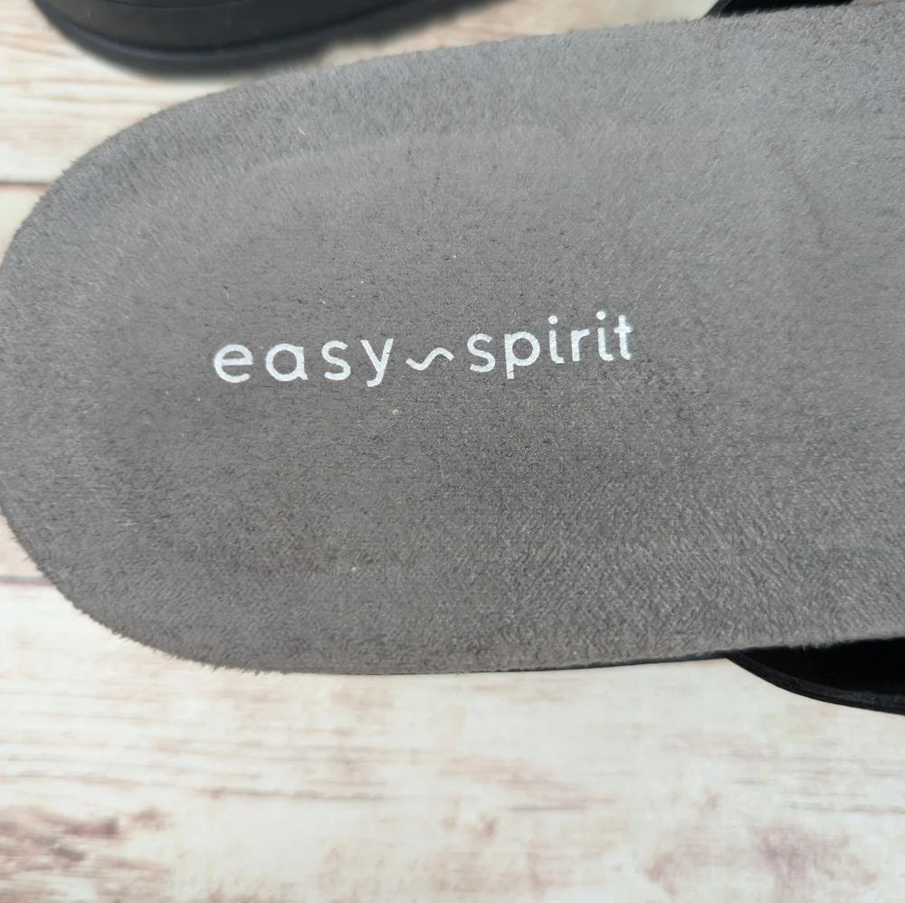Easy Spirit Sestar Slide On Sandals Black Gray Women's Size 8.5 Arch Support - Picture 11 of 11
